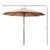 Outdoor Umbrella 3M Pole Cantilever Stand Garden Umbrellas Patio – Beige, Without Base