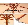 Outdoor Umbrella 3M Pole Cantilever Stand Garden Umbrellas Patio – Beige, Without Base