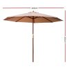 Outdoor Umbrella 3M Pole Cantilever Stand Garden Umbrellas Patio – Beige, Without Base