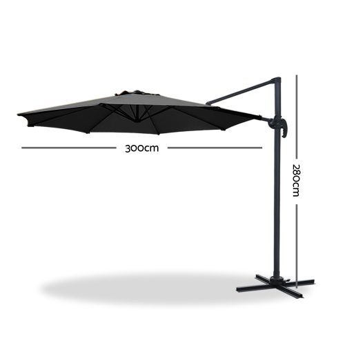 Roma Outdoor Umbrella – Black