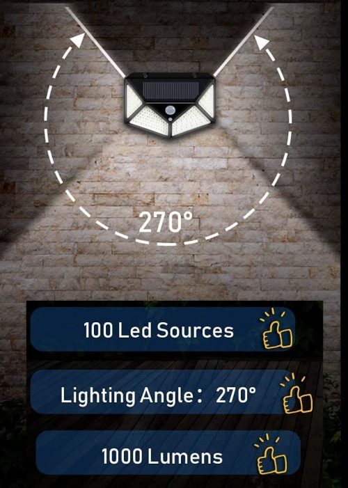 100 Waterproof LED Motion Sensor Solar Security Lights Outdoor – 4