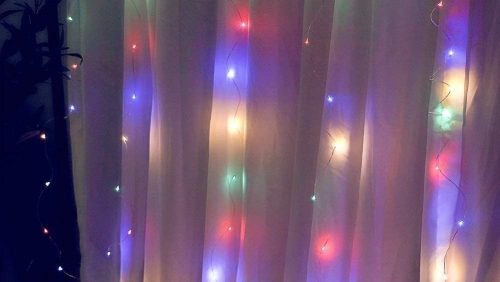 300 LEDs Window Curtain Fairy Lights 8 Modes and Remote Control for Bedroom (300 x 300cm) – MULTICOLOUR