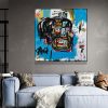 Blue Head Black Frame Canvas Wall Art – 50×50 cm