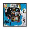 Blue Head Black Frame Canvas Wall Art – 50×50 cm