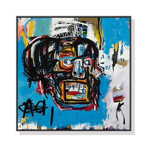 Blue Head Black Frame Canvas Wall Art – 50×50 cm