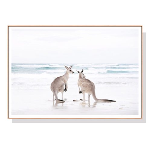 Kangaroo Wood Frame Canvas Wall Art – 70×100 cm