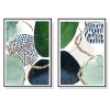 Abstract Green and Navy 2 Sets Black Frame Canvas Wall Art – 40×60 cm