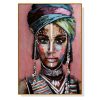 African woman II Gold Frame Canvas Wall Art – 50×70 cm