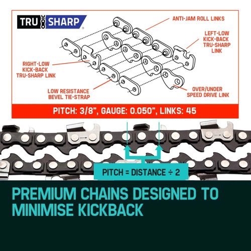 Chainsaw Chain Bar Spare Part Replacement Suits Pole Saws – 12 Inch