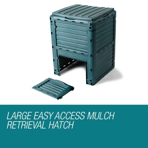 PLANTCRAFT 290L Aerated Compost Bin Food Waste Garden Recycling Composter – Bottle Green