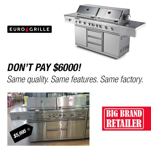 EuroGrille Outdoor BBQ Grill Barbeque Gas Stainless Steel Kitchen Commercial