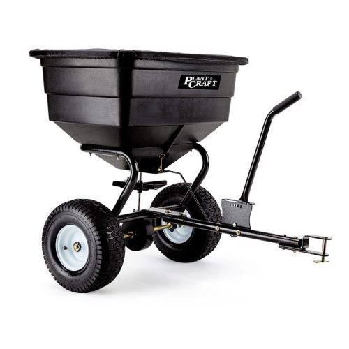 PLANTCRAFT Tow Behind Broadcast Spreader Seed Fertiliser Tow Rotary – 90 kg