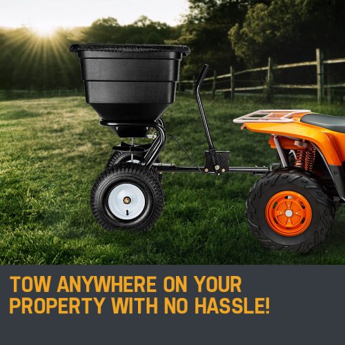 PLANTCRAFT Tow Behind Broadcast Spreader Seed Fertiliser Tow Rotary – 90 kg