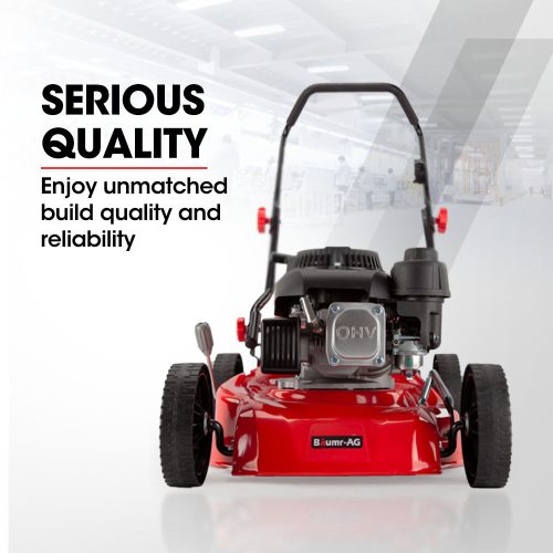Lawn Mower 139CC 17 Petrol Push Lawnmower 4-Stroke Engine Catch. – Red