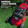 Lawn Mower 139CC 17 Petrol Push Lawnmower 4-Stroke Engine Catch. – Red