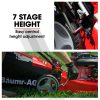 Lawn Mower 139CC 17 Petrol Push Lawnmower 4-Stroke Engine Catch. – Red