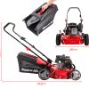 Lawn Mower 139CC 17 Petrol Push Lawnmower 4-Stroke Engine Catch. – Red