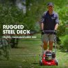 Lawn Mower 139CC 17 Petrol Push Lawnmower 4-Stroke Engine Catch. – Red