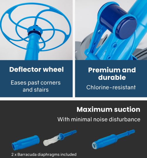 Aurelaqua Swimming Pool Cleaner Floor Climb Wall Automatic Vacuum 10M Hose – Blue
