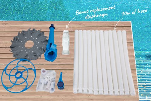 Aurelaqua Swimming Pool Cleaner Floor Climb Wall Automatic Vacuum 10M Hose – Blue