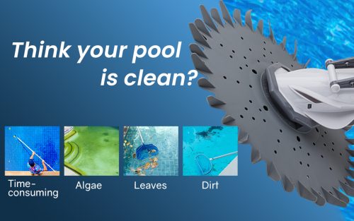 Aurelaqua Swimming Pool Cleaner Floor Climb Wall Automatic Vacuum 10M Hose – White