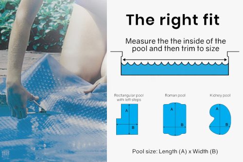 Pool Cover 500 Micron Solar Blanket Swimming Thermal – 11×5 m, Blue and Silver
