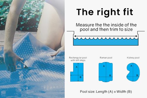 AURELAQUA 400 Micron Solar Thermal Blanket Swimming Pool Cover – 7.5×3.2 m, Blue