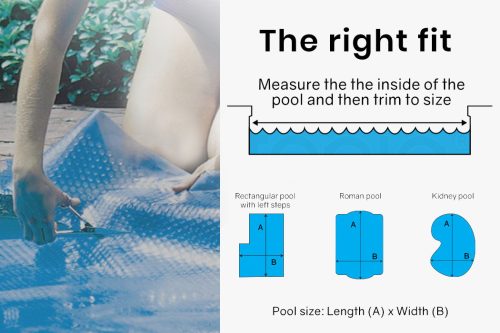Pool Cover 500 Micron Solar Blanket Swimming Thermal – 7×4 m, Blue