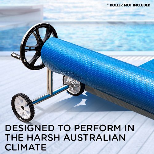 AURELAQUA Solar Swimming Pool Cover 500 Micron Heater Bubble Blanket – 9.5×5 m, Blue and Silver
