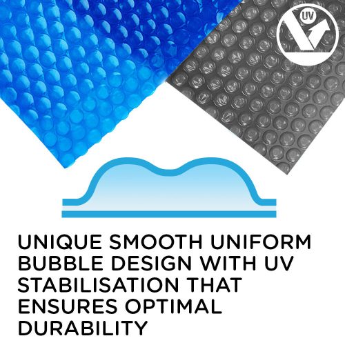 AURELAQUA Solar Swimming Pool Cover 500 Micron Heater Bubble Blanket – 9.5×5 m, Blue and Silver