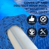AURELAQUA Solar Swimming Pool Cover 500 Micron Heater Bubble Blanket – 9.5×5 m, Blue and Silver