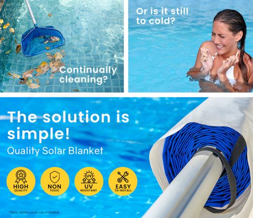 Pool Cover 500 Micron Solar Blanket Swimming Thermal – 9.5×5 m, Blue