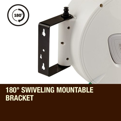 PLANTCRAFT Retractable Garden Water Hose Reel Storage Spray Gun Rewind – 20 M