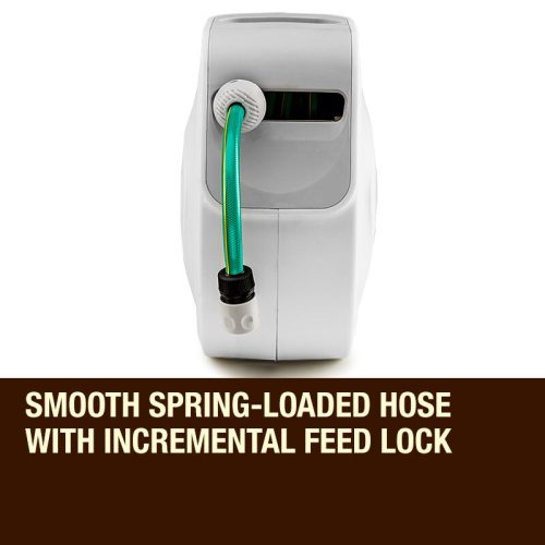 PLANTCRAFT Retractable Garden Water Hose Reel Storage Spray Gun Rewind – 20 M