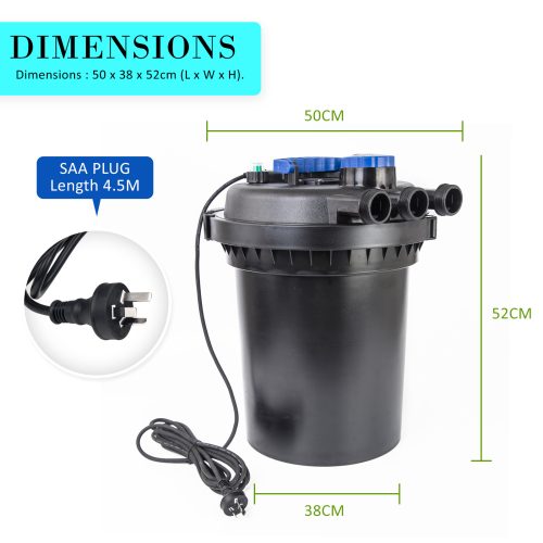 Aquarium Garden UV Light Pond Filter Set 10000L/H