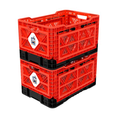 BigAnt Smart Foldable Stackable Crate – 48L, Red