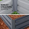 Home Ready Grey Raised Garden Bed Stand Galvanised Steel Planter