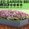 Home Ready Grey Raised Garden Bed Stand Galvanised Steel Planter
