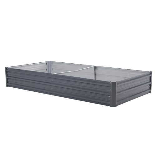 Home Ready Grey Raised Garden Bed Stand Galvanised Steel Planter