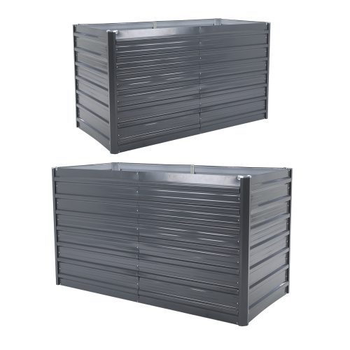 Home Ready Grey 2-in-1 Raised Garden Bed Galvanised Steel Planter