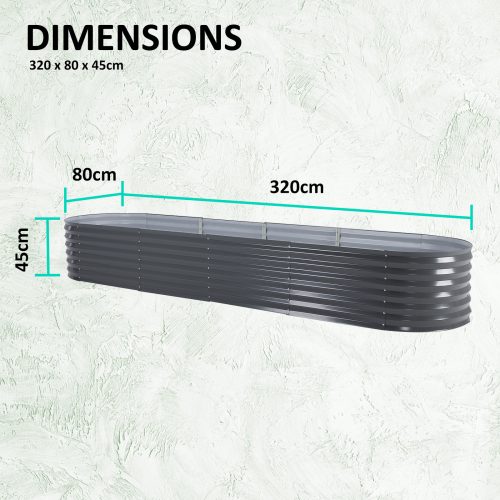 Home Ready Grey Raised Garden Bed Galvanised Steel Planter
