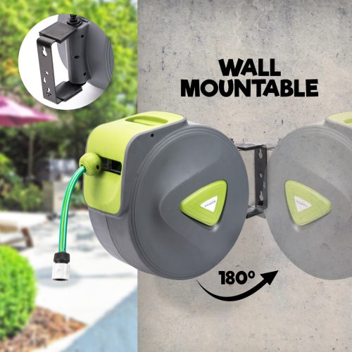 Dynamic Power Garden Water Hose Retractable Rewind Reel Wall Mounted – 30M