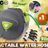 Dynamic Power Garden Water Hose Retractable Rewind Reel Wall Mounted – 20M + Brass Gun
