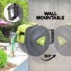 Dynamic Power Garden Water Hose Retractable Rewind Reel Wall Mounted – 20M + Brass Gun