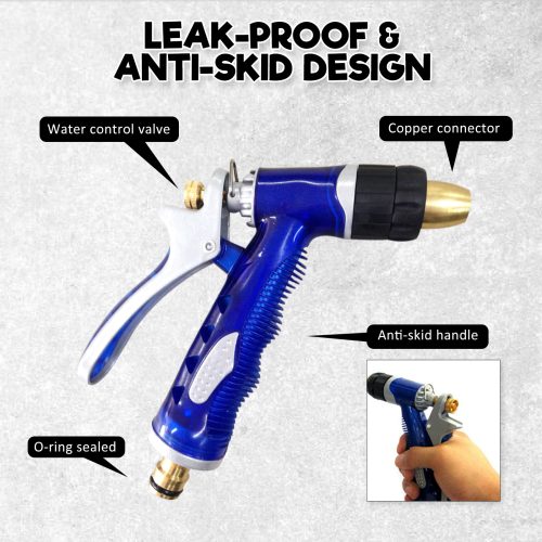 Dynamic Power Garden Water Hose Retractable Rewind Reel Wall Mounted – 20M + Brass Gun