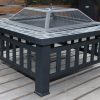 18″ Square Metal Fire Pit Outdoor Heater