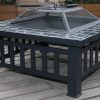 18″ Square Metal Fire Pit Outdoor Heater