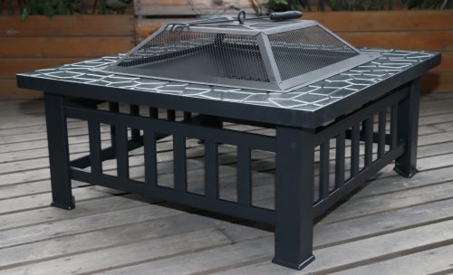 18″ Square Metal Fire Pit Outdoor Heater