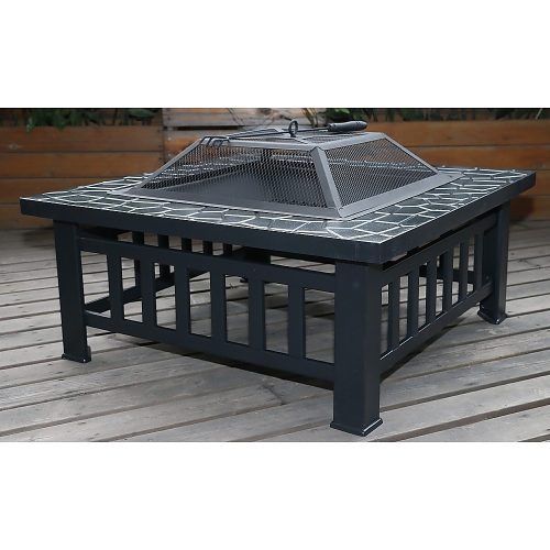 18″ Square Metal Fire Pit Outdoor Heater