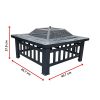 18″ Square Metal Fire Pit Outdoor Heater